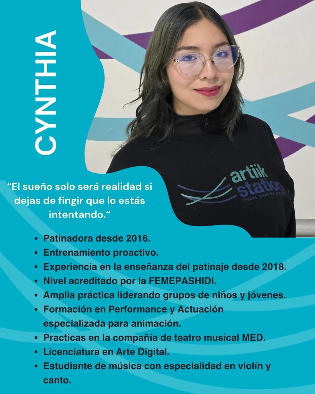 Ficha de Cynthia con su trayectoria