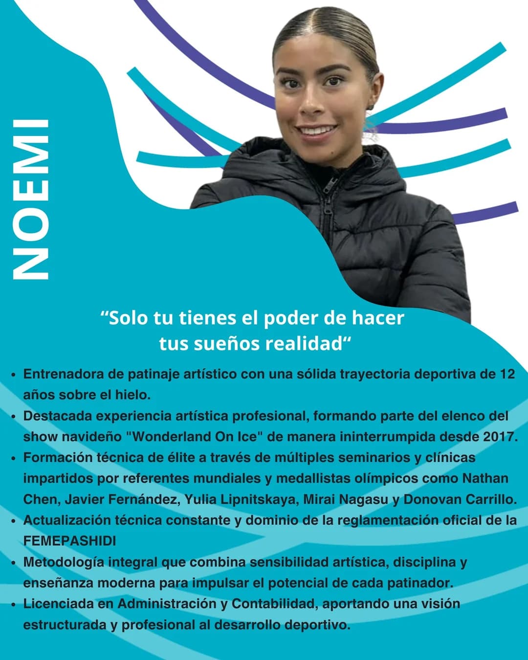 Ficha de Noemi con su trayectoria